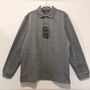 Van Heusen, gray polo, long sleeves